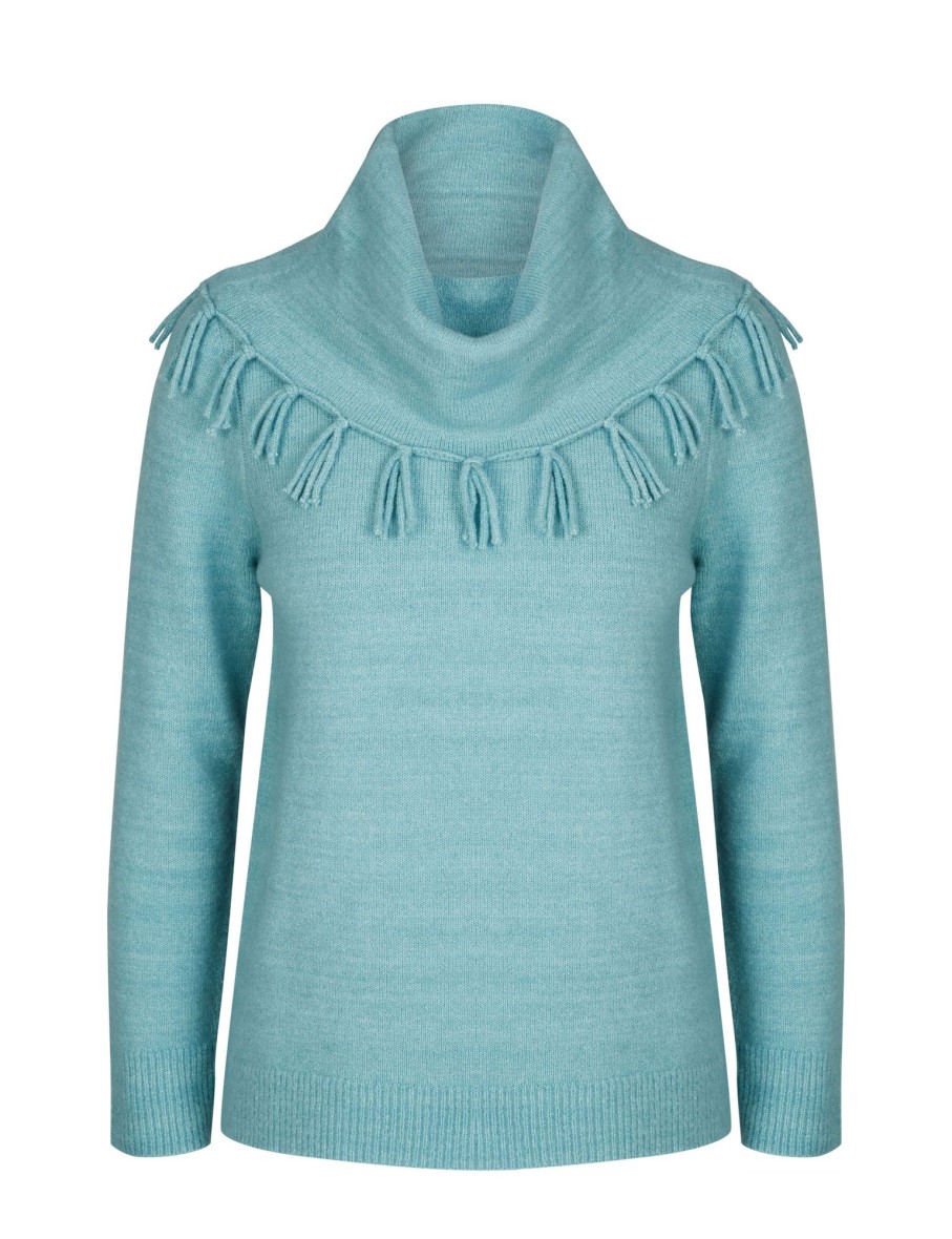 Knitwear WLane | W.Lane Fringe Cowl Pullover Top