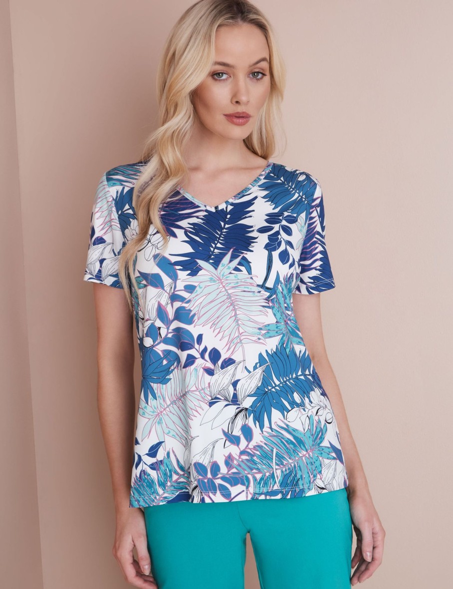 Tops NoniB | Printed V-Neck Knit Top