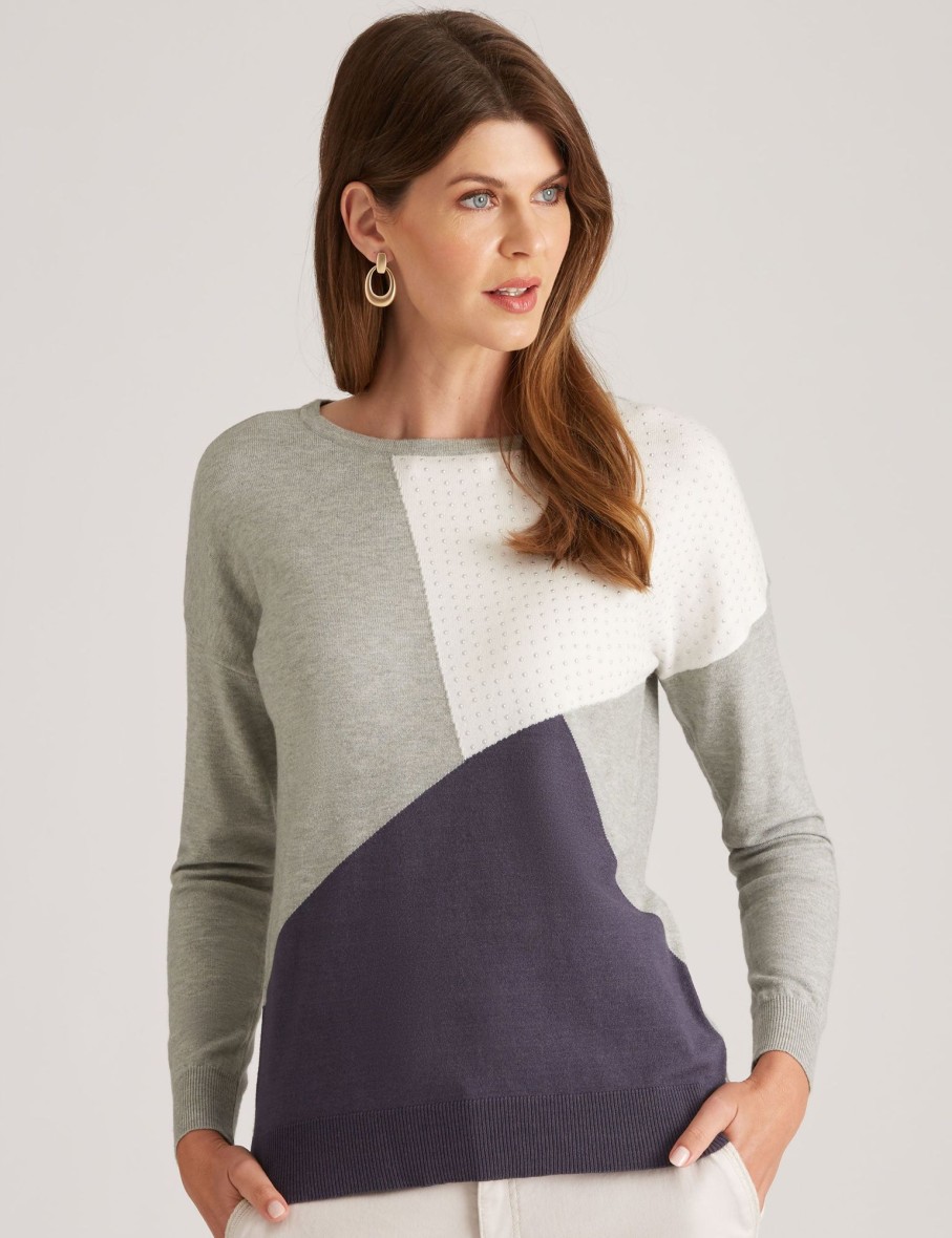 Knitwear WLane | W.Lane Colourblock Mini Stud Jumper