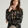 Tops NoniB | Noni B Cuff Detail Chain Knitwear Top