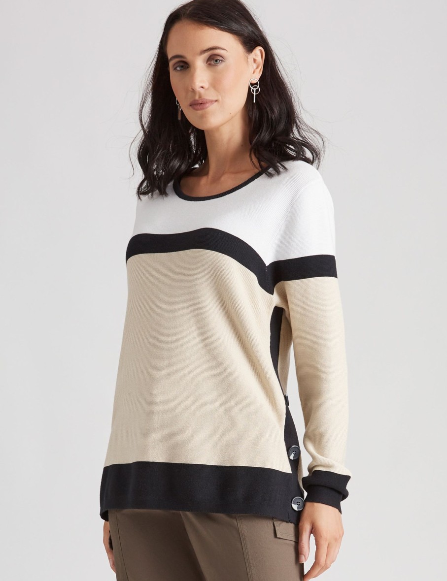 Knitwear Katies | Katies Cotton Colour Block Jumper