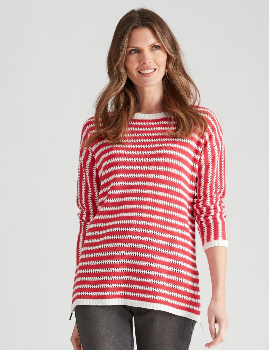 Knitwear WLane | W.Lane Stripe Textured Pullover Jumper