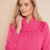 Knitwear WLane | W.Lane Fringe Cowl Pullover Top