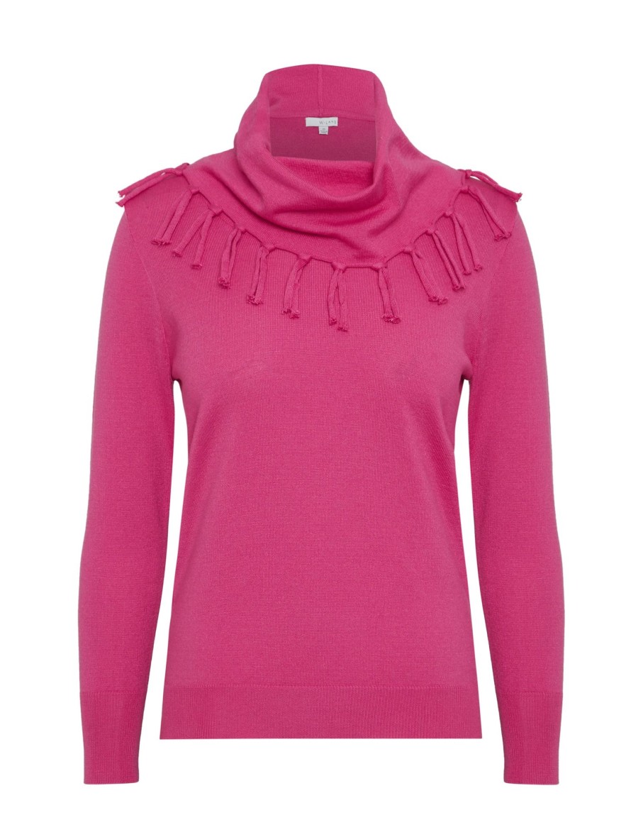 Knitwear WLane | W.Lane Fringe Cowl Pullover Top