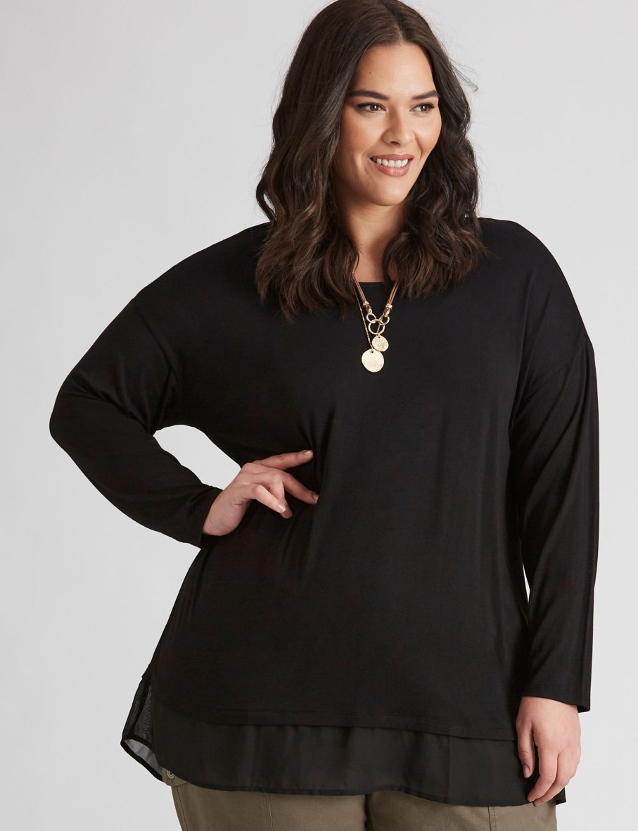 Tops Autograph | Autograph Long Sleeve Mixed Media Tunic