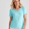 Tops NoniB | Noni B Lace V Neck Rib T-Shirt