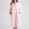 Sleepwear Millers | Millers Zip Front Embossed Coral Fleecy Bed Jacket