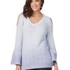 Knitwear Rockmans | Rockmans Long Sleeve Scoop Neck Ombre Knitwear Top