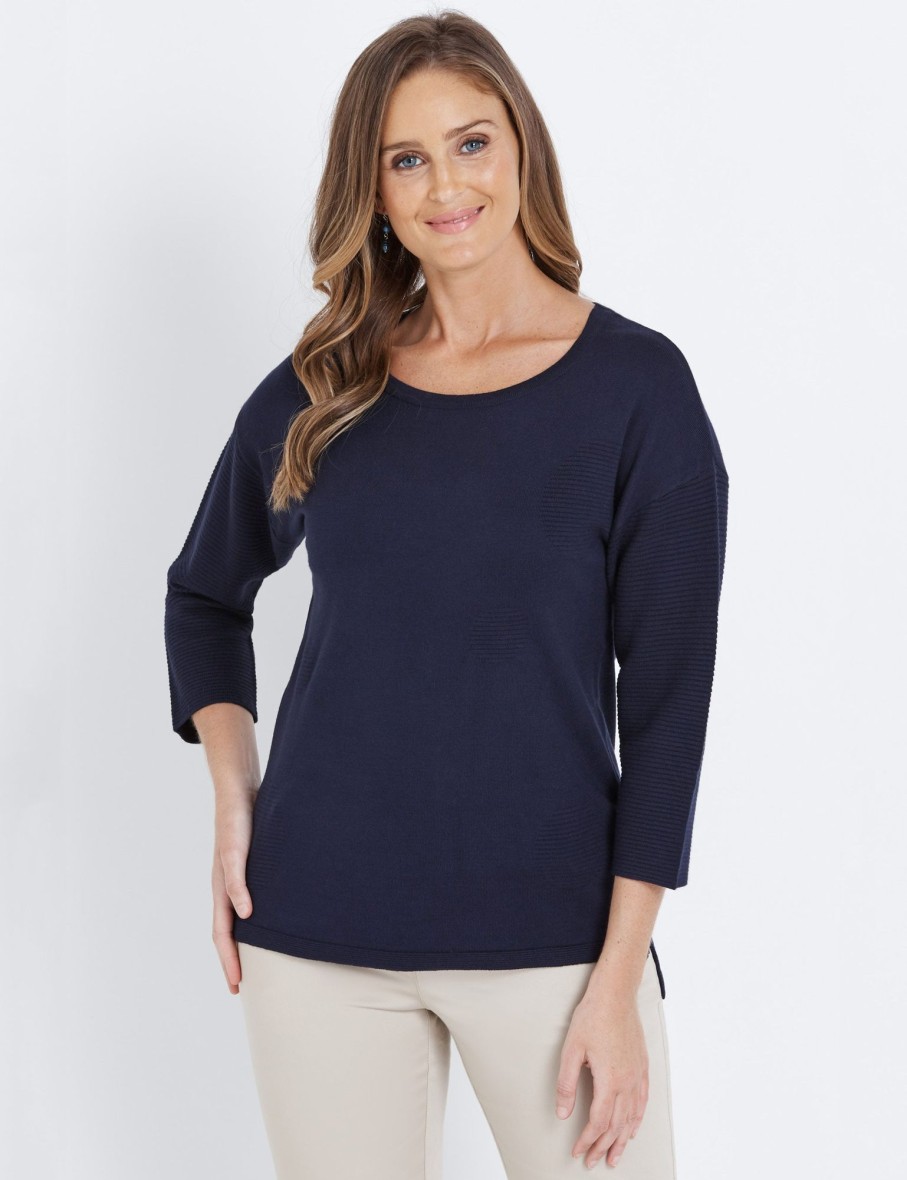 Knitwear WLane | W.Lane Circle Embossed Pullover Top