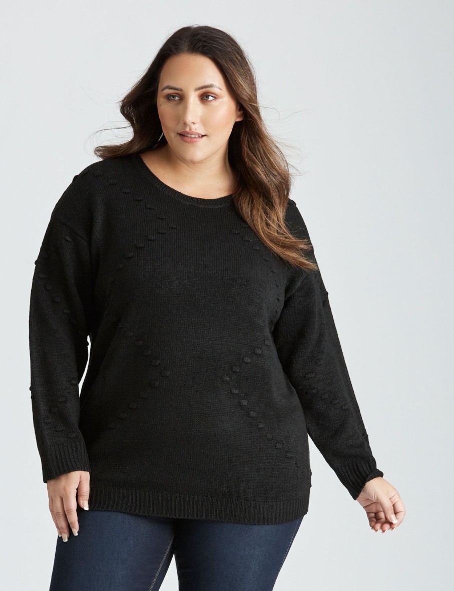 Knitwear Beme | Curve Society L/S Round Nk Novelty Jumper