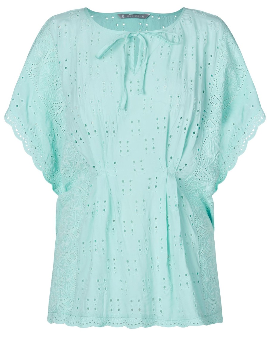 Tops Katies | Katies Woven Broderie Lace Kaftan Style Top