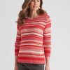 Knitwear WLane | W.Lane Button Detail Striped Pullover Top