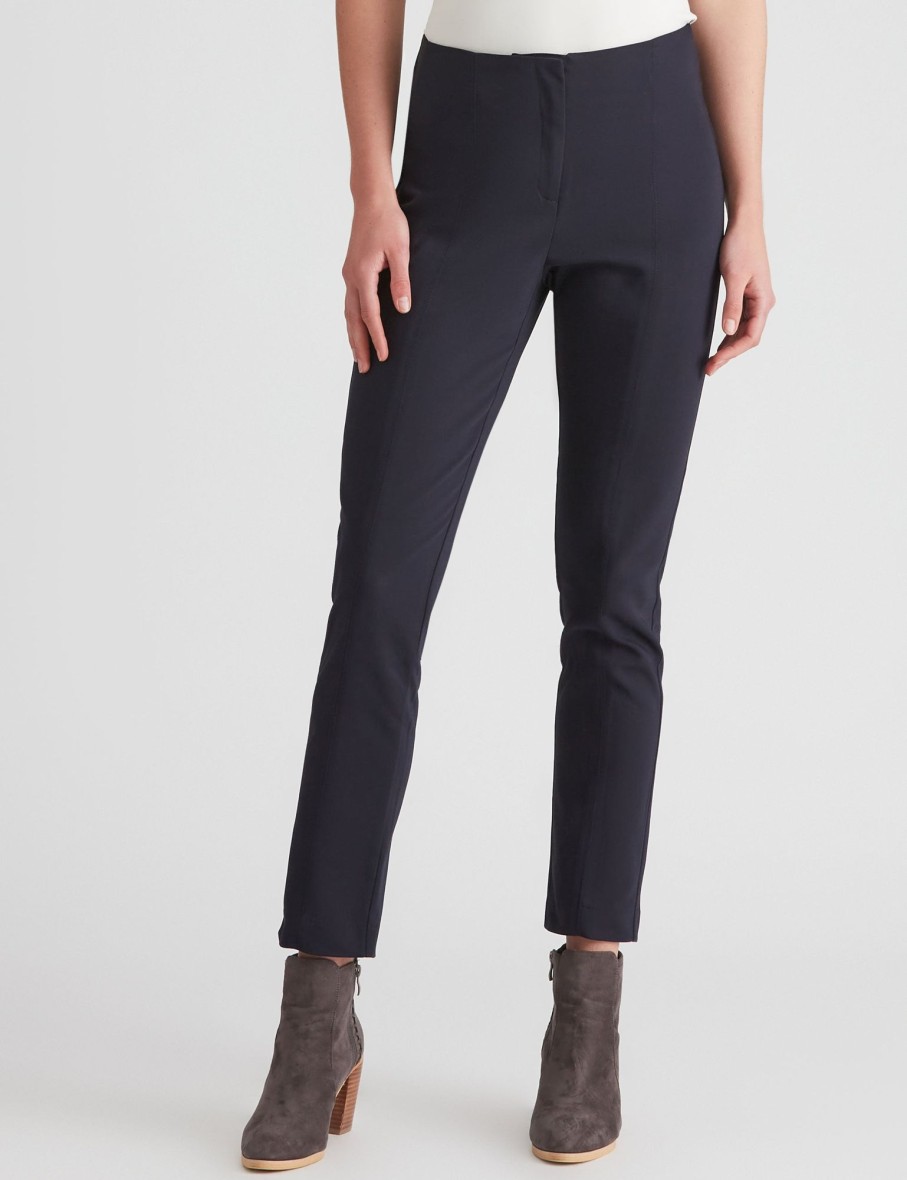 Bottoms WLane | W.Lane Elastic Trim Full Length Pants