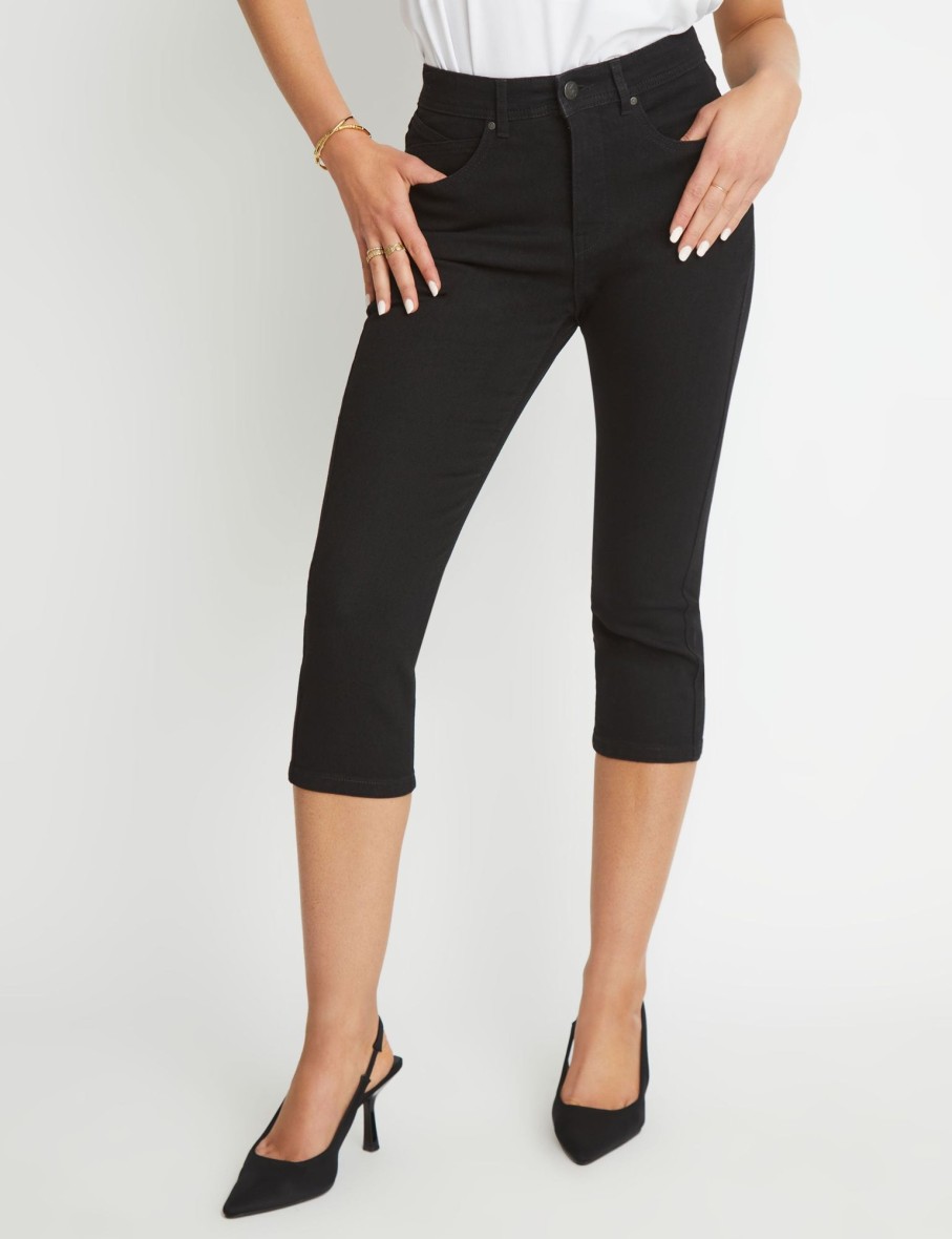 Bottoms Rockmans | Rockmans Crop Comfort Waist Jeans