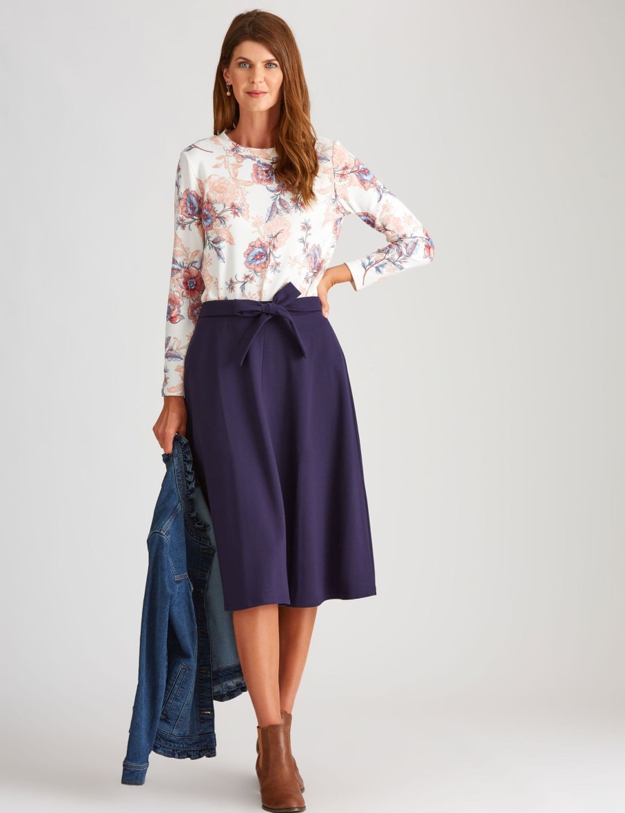 Bottoms WLane | W.Lane Tie Waist Ponte Skirt