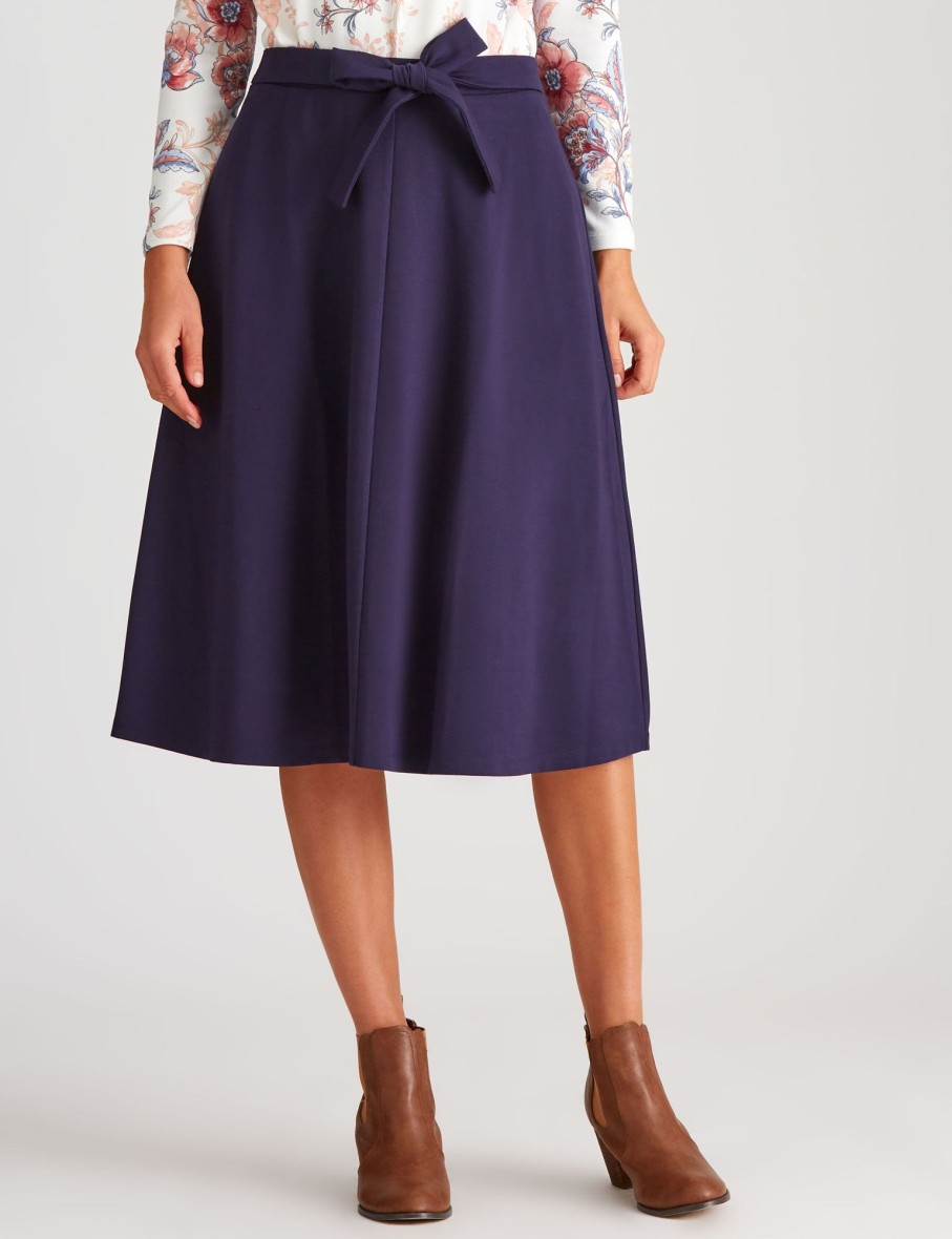 Bottoms WLane | W.Lane Tie Waist Ponte Skirt