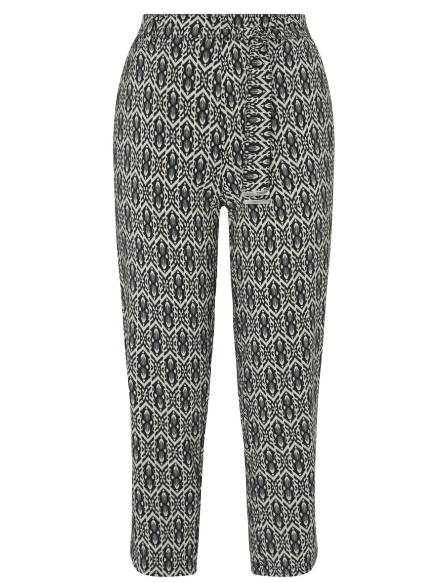 Knitwear LizJordan | Liz Jordan Tie Waist Tapered Geo Pants