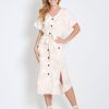 Dresses Rockmans | Rockmans Extended Sleeve Button Through Midi Dress