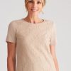 Tops NoniB | Noni B Lace Up Overlay T-Shirt