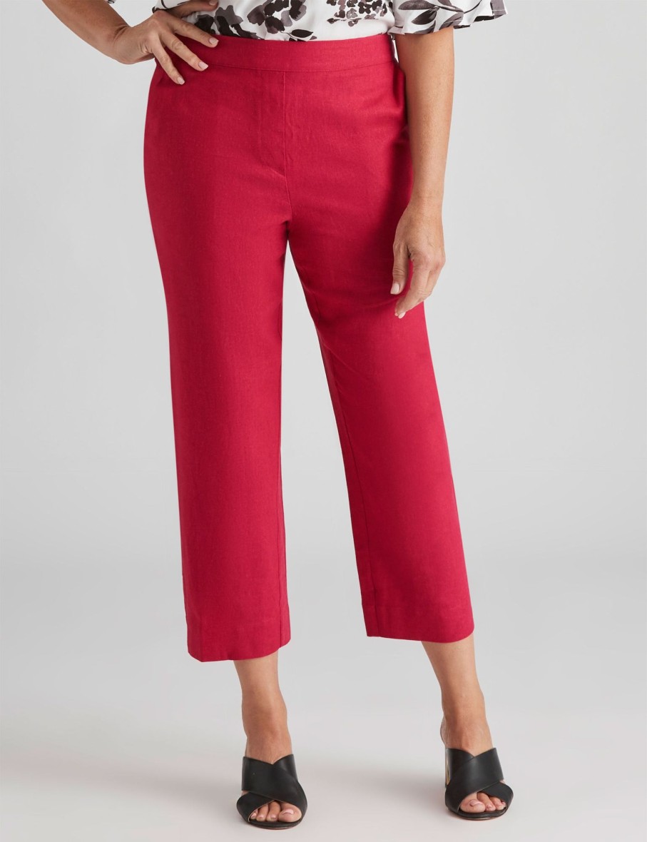 Bottoms Millers | Millers Ankle Length 1/2 Elastic Back Wide Legs Linen Blend Culotte