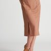 Bottoms Rockmans | Rockmans Midi Linen Button Skirt