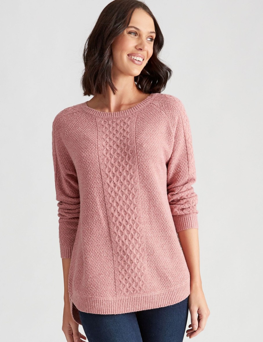 Knitwear Katies | Katies Knit Curved Hem Cable Jumper