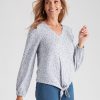 Tops Millers | Millers Long Sleeve V-Neck With Tie Top