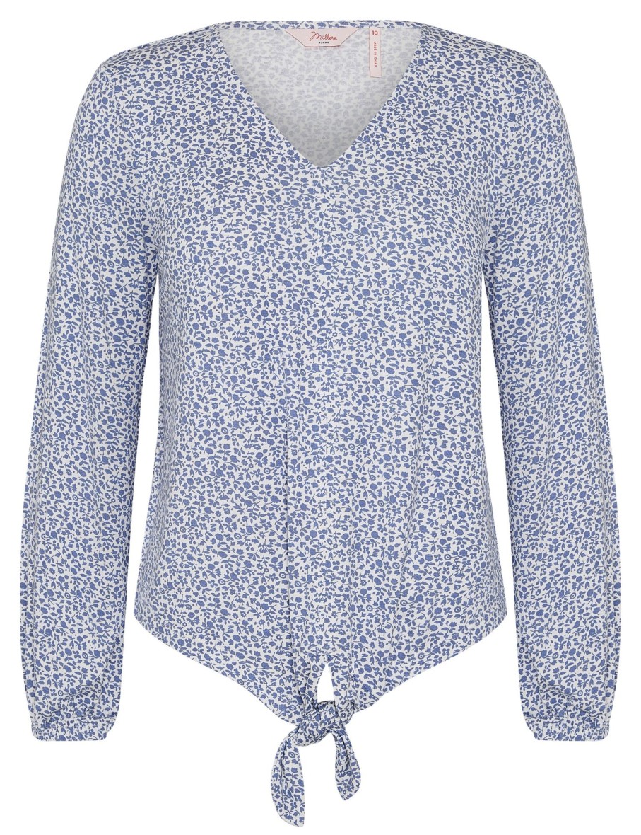 Tops Millers | Millers Long Sleeve V-Neck With Tie Top