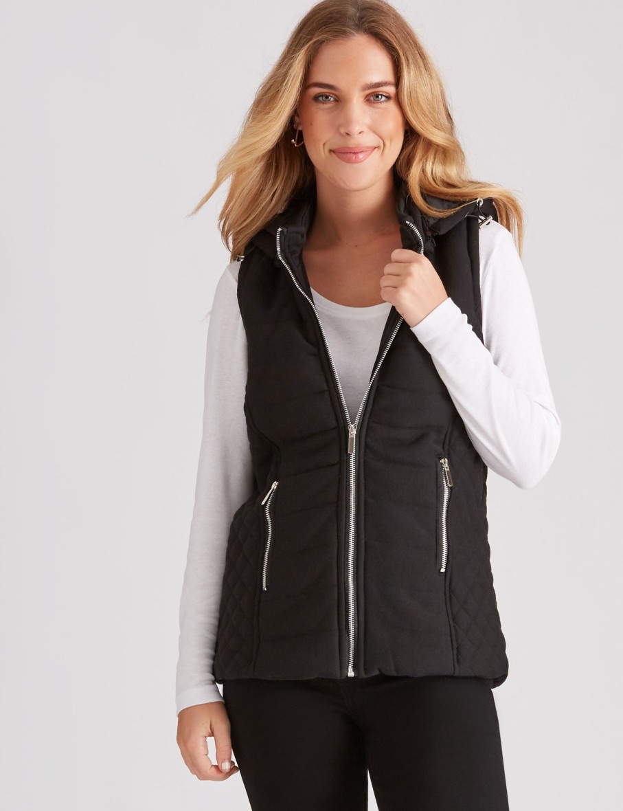 Outerwear Rockmans | Rockmans Sleeveless Puffer Jacket