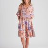 Dresses Rockmans | Rockmans Woven Lace Up Knee Length Dress