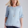 Tops NoniB | Noni B Embroidery Printed Top