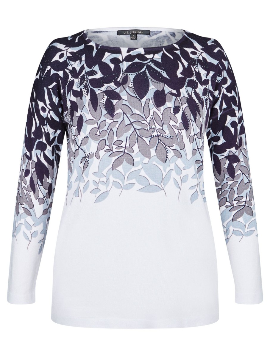 Knitwear NoniB | Noni B Leaf Print Embellished Jumper