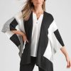 Knitwear Rockmans | Rockmans Extended Sleeve Colour Block Cardigan