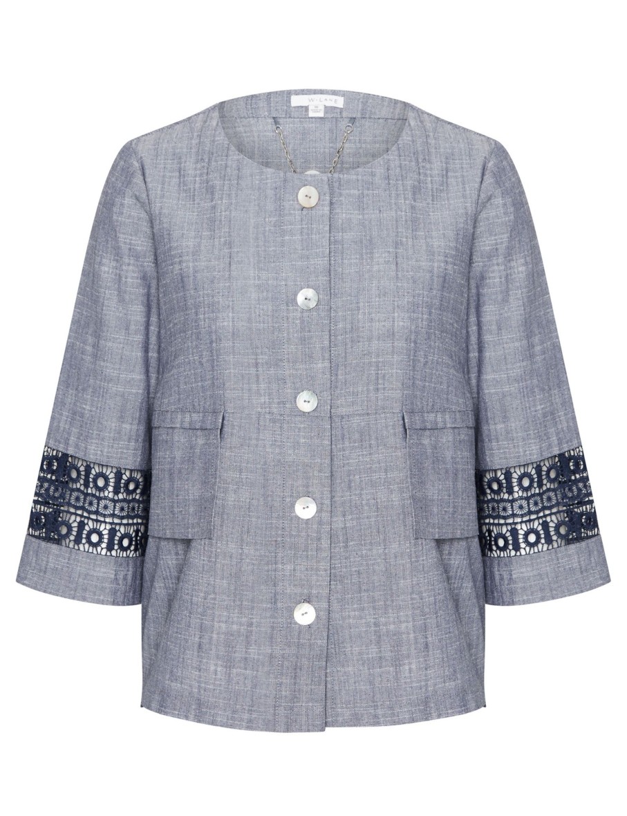 Outerwear WLane | W.Lane Linen Embroidery Detail Jacket