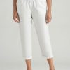 Bottoms Millers | Miller 7/8 Length Rib Waist And Cuff Hem Linen Blend Pants