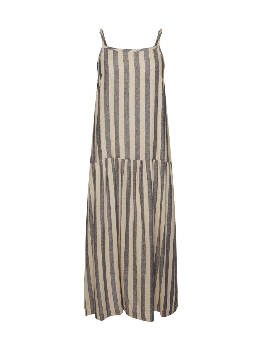 Dresses LizJordan | Liz Jordan Linen Stripe Maxi Dress