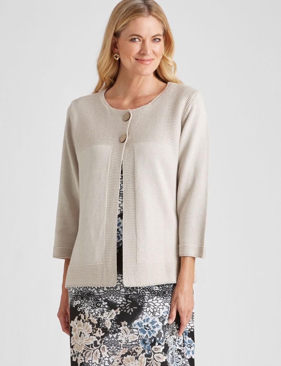 Knitwear NoniB | Noni B 3/4 Sleeve 2 Button Cardi