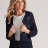 Knitwear Millers | Millers 3/4 Sleeve Linear Pointelle Cardigan