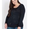 Knitwear Beme | Beme Long Sleeve Star Studded Jumper