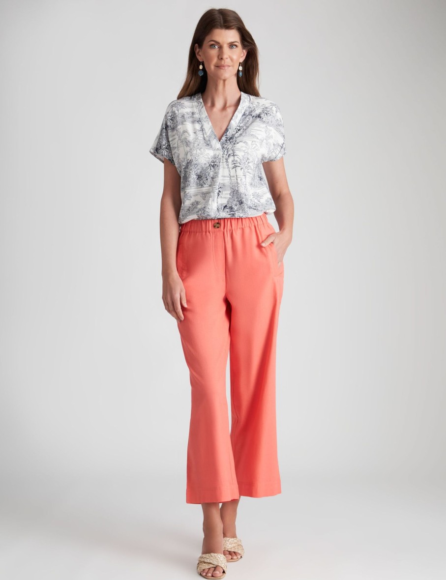 Bottoms WLane | W.Lane Crop Linen Pant