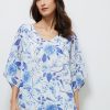 Tops NoniB | Noni B Lurex Print Double Layer Top