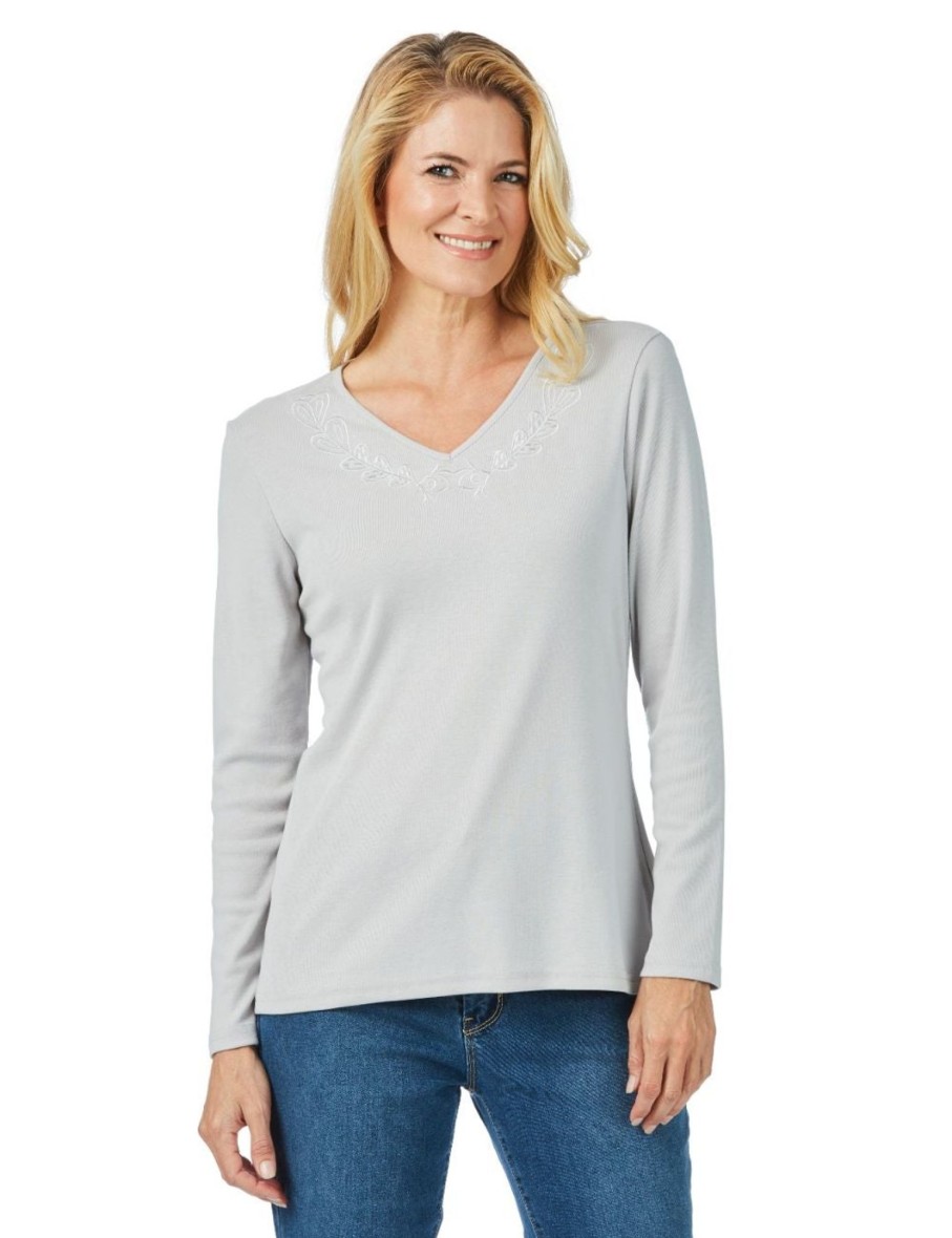 Tops NoniB | Zeta Tee Emb Neck