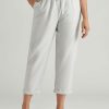 Bottoms Millers | Miller 7/8 Length Rib Waist And Cuff Hem Linen Blend Pants