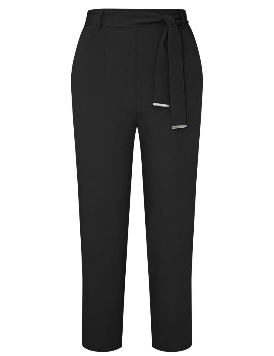 Bottoms LizJordan | Liz Jordan Tie Waist Tapered Pant