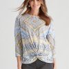 Tops WLane | W.Lane Floral Burnout Notch Neck Top