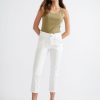 Bottoms Katies | Katies Ankle Paper Bag Waist Cotton Blend Pants