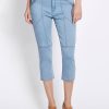 Bottoms Rockmans | Crop Panelled Denim