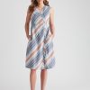 Dresses WLane | W.Lane Linen Stripe Wrap Dress