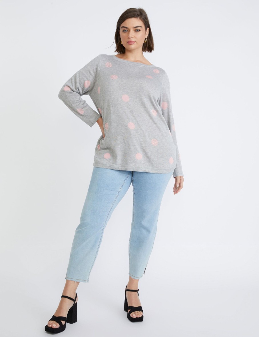 Knitwear Beme | Beme Boat Neck Curve Hem Pullover Top