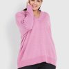 Knitwear Beme | Curve Society Long Sleeve V Neck Jumper